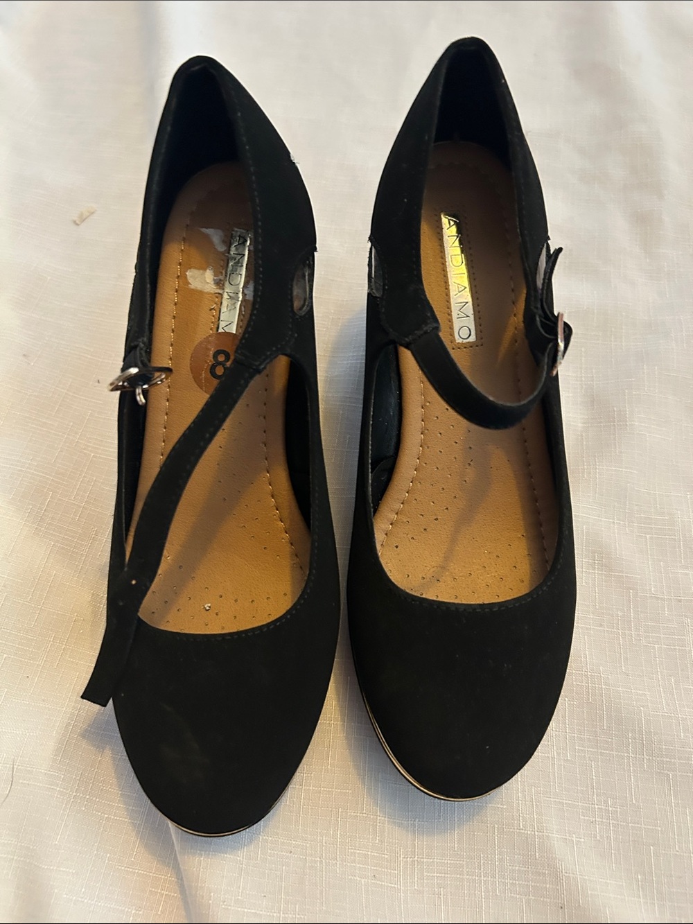 Black Mary Jane Heels with T-Strap - Andiamo